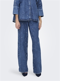 ONLY HW Jeans Rhinestone Hope Medium Blue Denim